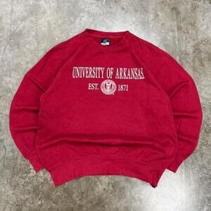 Y2K‎ University of Arkansas Spellout Crewneck Sweatshirt Size M